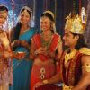 Vishal Karwal as Dwarikasheesh with his 3 queen Rukhmani,  Satyabhama, Jambanti