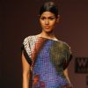 A model displays a creation by designers Pankaj and Nidhi at the Wills Lifestyle India Fashion week 2012,in New Delhi on Friday. .