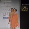 Model on the ramp for designers Kapil and Mnonika on Lakme Fashion Week day 5 in Mumbai. .