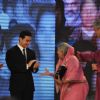 Neeta Ambani and Aamir Khan honouring social worker Sindhutai Sakpal at CNN IBN Heroes Awards
