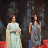 Sushmita Sen with Raveena Tandon on the sets of NDTV show Issi Ka Naam Zindagi
