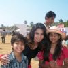 Sneha with fans, in Goa