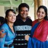 Prakash Raj : Aishwarya, Trisha and Prakash Raj at a photoshoot for the film Aakasamantha.
