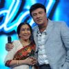 Asha Bhosle : Asha Bhosle and Anu Malik on the set of Indian Idol 6