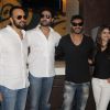 Rohit Shetty, Abhishek Bachchan, Ajay Devgan and Prachi Desai of Bol Bachchan selling ticket at Fame