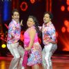 Bollywood actor Tusshar Kapoor, with contestant Bharti Singh on the sets of Jhalak Dikhhla Jaa in Filmistan. .