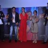 Bollywood actors Arjun Rampal, Kareena Kapoor, Divya Dutta and director Madhur Bhandarkar at 'Heroine' film first look in Cinemax, Mumbai. .