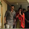 Saif Ali Khan with wife Kareena Kapoor gestures after their marriage