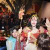 Radhe Guru Ma and Dolly Bindra on Navami at the DN Nagar Durga Puja in Mumbai.