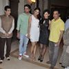 (L to R) Bollywood actors Jeetendra, Jaideep Ahlawat, Andrea Jeremiah, Pooja Kumar and Kamal Haasan at the film Vishwaroop press meet at Hotel JW Marriott in Juhu, Mumbai.