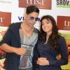 Bollywood actors Akshay Kumar and Kajal Aggarwal at the promotional event of the film Special 26 in Hyderabad on Feb 4.