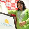 Anjali Tendulkar unveiling new logo of Apnalaya NGO at the 40th anniversary celebration of NGO Apnalaya in Mumbai.