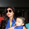Shilpa Shetty snapped with her family at Mumbai Domestic Airport