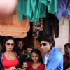 Veena Malik and Rajan Verma Promote their Movie Ziindagi 50-50 in Kamathipura Red Light Area