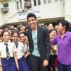 Farhan Akhtar meets the students of own school Maneckji Cooper