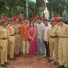 Anas Rashid, Deepika Singh and Rohit Raj Goyal with the NCC Cadets