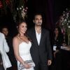 Esha Deol with husband Bharat Takhtani arrive at the party
