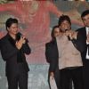 Shahrukh Khan and Siddharth Roy Kapoor clap as Raju Shrivastav speaks about their Film