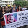 Sonam Kapoor and Sona Mohapatra Protest against rape case with a banner