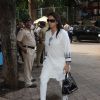 Poonam Dhillon arrives for the prayer meet of Madhuri Dixit's father