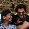 Hrihik Roshan being hugged by a fan at the launch of Krrish 3 game
