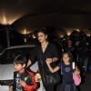 Raveena Tandon with her children clicked at the airport on 2nd Jan. 2014