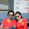 Sunny Leone with her husband at the CCL Dubai match