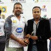 Apporva Lakhia gets an award at CCL Dubai match