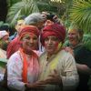 Shabana Azmi and Javed Akhtar during Holi Celebrations