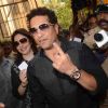 Sachin Tendulkar votes at a polling station in Mumbai