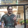 Junaid Khan votes at a polling station in Mumbai