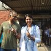 Priya Dutt votes at a polling station in Mumbai