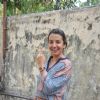 Perizaad Zorabian votes at a polling station in Mumbai