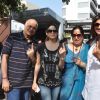 Shilpa Shetty along with her family cast their vote at a polling station in Mumbai