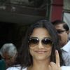 Vidya Balan shows her inked finger