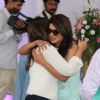 Parineeti and Priyanka share a hug at the Inauguration of the Lt. Col Dr. Ashok Chopra Marg