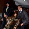 Amitabh Bachchan at the BSE with the bull