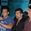 Salman, Himesh and Sajid were seen at the Song launch of 'Kick'