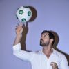 John Abraham poses with football at Castrol Photo Shoot