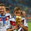 Mario Gotze kissing the Trophy at the FIFA Finale