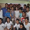 Cast of Desi Kattey with the students of shooting club at the Promotions