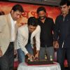 Riteish Deshmukh cutting the cake at the Success Bash for Lai Bhari
