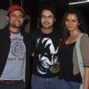 Alekh Sangal poses with Manav and Shweta at the Screening of Hate Story 2