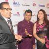 Dharmendra with Aneel Murarka and Poonam Dhillon at International Indian Achiever's Award 2014