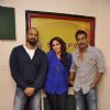 Ajay, Kareena and Rohit pose for the camera at the Promotions of Singham Returns