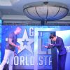 Shah Rukh Khan and illusionist Darcy Oakes on Got Talent World Stage Live