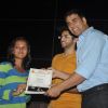 Akshay Kumar felicitates a girl at Women's Self Defence Event