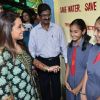 Rani Mukherjee interactes with school girls at the Promotion of Mardaani at a Local School