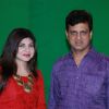 Alka Yagnik with Film Maker Rajeev Walia at the making of Star Studded National Anthem