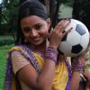 Ragini with a football